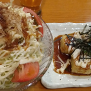 和風サラダとバカうまだれ豆腐